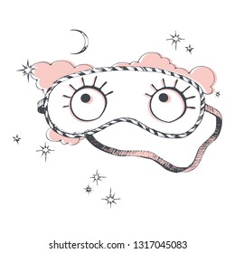 Sleeping mask. Vector illustration.