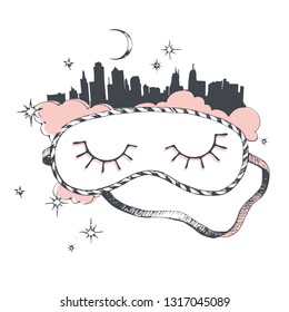 Sleeping mask. Vector illustration.