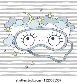 Sleeping mask. Vector illustration.