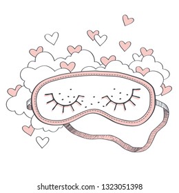 Sleeping mask. Vector illustration.