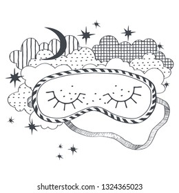 Sleeping mask. Vector illustration.