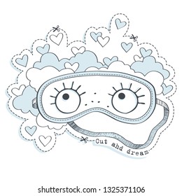 Sleeping mask. Vector illustration.
