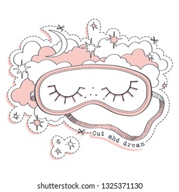 Sleeping mask. Vector illustration.