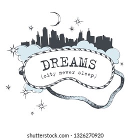 Sleeping mask. Vector illustration.