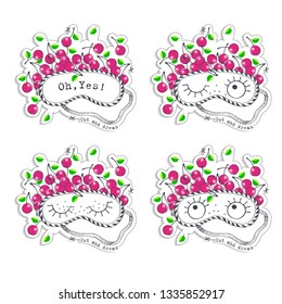 Sleeping mask. Vector illustration set.