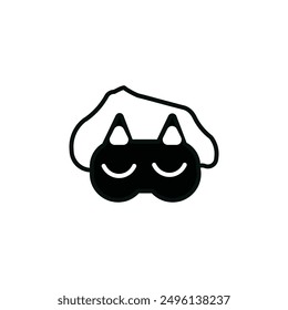 sleeping mask vector type icon