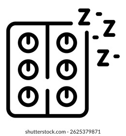 Sleeping medicine icon. Outline Sleeping medicine vector icon for web design isolated on white background