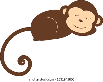 sleeping monkey vector for kids