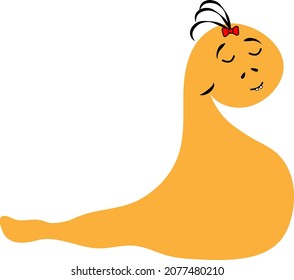 Sleeping monster, illustration, vector, on a white background.