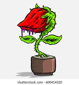 sleeping monster plant red flower