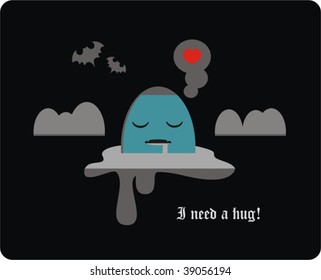 Sleeping monster. Vector illustration.