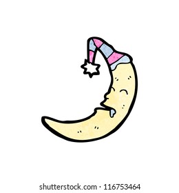 sleeping moon cartoon character