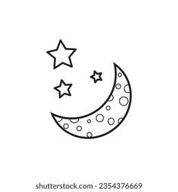 Sleeping moon cartoon icon vector illustration graphic design
icon editable stroke, sign, symbol outline line button isolated on white