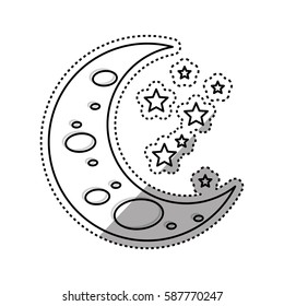 Sleeping moon cartoon icon vector illustration graphic design