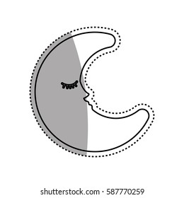 Sleeping moon cartoon icon vector illustration graphic design