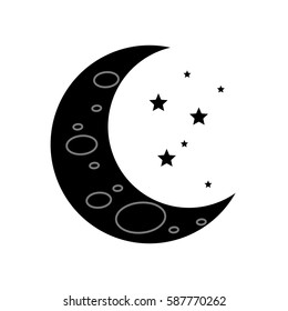 Sleeping moon cartoon icon vector illustration graphic design