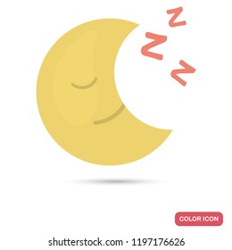 Sleeping moon color flat icon