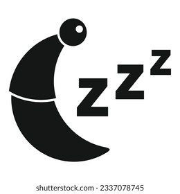 Sleeping moon icon simple vector. Sleep problem. Stress night