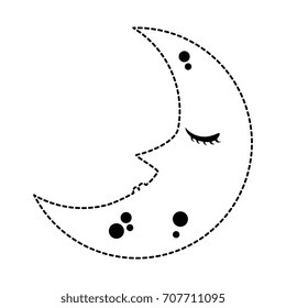 sleeping moon kawaii character