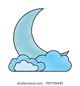 sleeping moon kawaii character