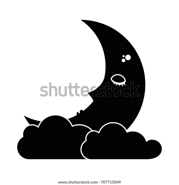 sleeping moon kawaii\
character