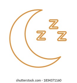 sleeping moon line style icon design, insomnia sleep and night theme Vector illustration