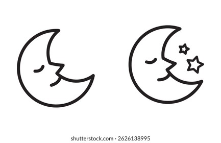 design de ícone de vetor lua adormecida.