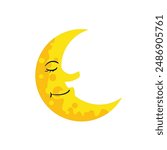 Sleeping moon - vector illustration