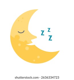 sleeping moon — vector illustration