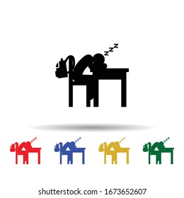 Sleeping multi color icon. Simple glyph, flat vector of back to school icons for ui and ux, website or mobile application