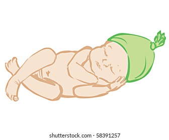 291 Baby sleeping naked Stock Illustrations, Images & Vectors