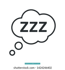 Sleeping (No Person) Icon Vector Illustration Logo Template