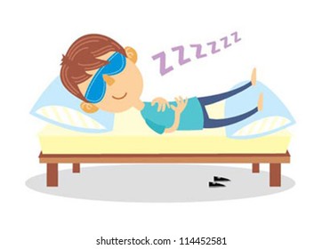 Sleeping on bed