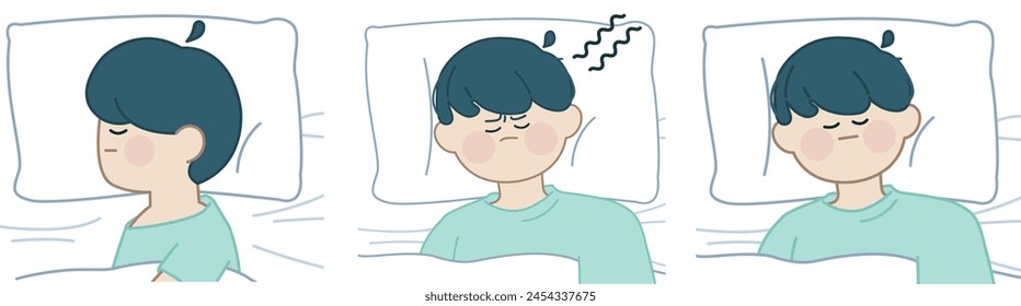 Schlafen auf dem Bett - flache Abbildung 
