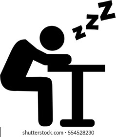 Sleeping on desk icon