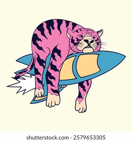sleeping on a tiger rocket illustration