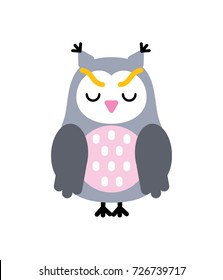 Sleeping owl icon. suitable for logo pattern design. Vector illustration.