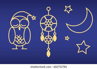 Sleeping owl moon stars