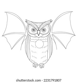 sleeping owl and moon vector. 
