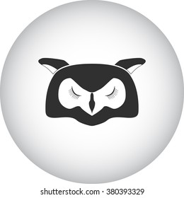 Sleeping owl simple icon on  round background