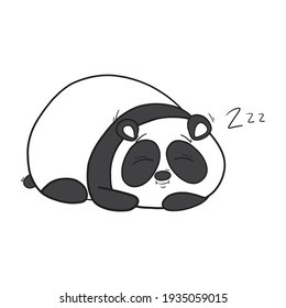 Sleeping panda. Cute vector teddy bear for design or textile print