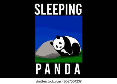 sleeping panda illustration design hand drawing