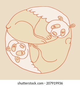 Sleeping panda sketch