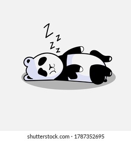 sleeping panda vector illustration cute character