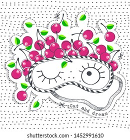 Sleeping party mask. Vector illustration.