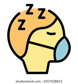 Sleeping patient icon outline vector. Emergency room. Clinic health color flat