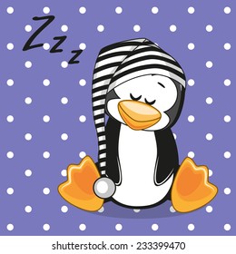 Sleeping Penguin In A Cap 