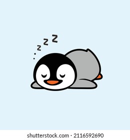 Sleeping Penguin for Children's Illustration.