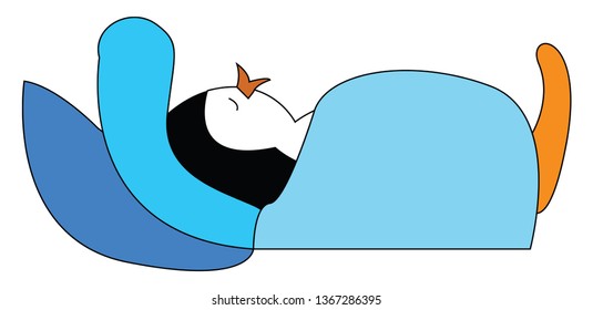 A sleeping penguin vector  