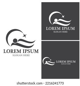 Sleeping People Logo Vector Template Illustration